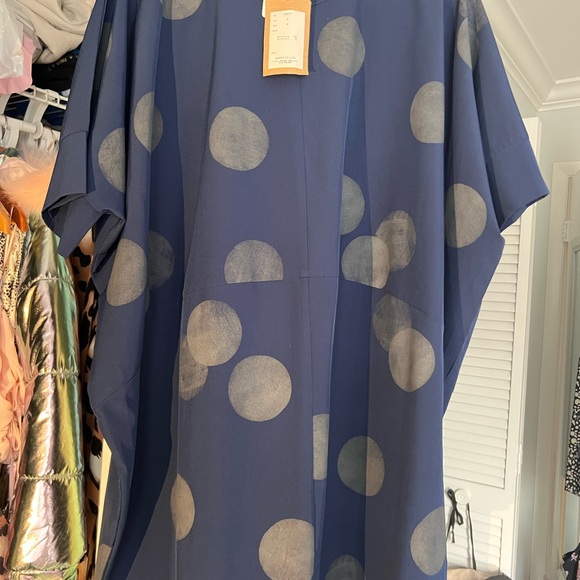 NEW WITH TAGS Sandy polka dot deep blue kaftan S - Picture 6 of 7